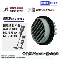 適用Panasonic國際牌日本製無線吸塵器MC-BJ980 MC-BJ990高效HEPA摺式濾網濾芯