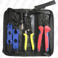 Solar tool kit crimping tools set with crimping tool multi-function wire stripper and cutter solar Connector and spanner