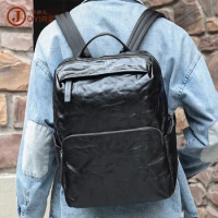 Skeleton-Skin Business Retro Backpack Men's Bag Outdoor Trendy Computer Backpack Leather Casual Backpack Men's