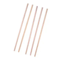 Pack of 5 Reusable Stainless Steel Metal Straw Straight Drinking Straw,