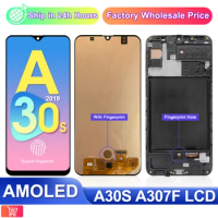 AAA++ Amoled For Samsung GALAXY A30S A307 LCD Display + Touch Screen Digitizer Assembly 6.4" For samsung A307F A307FN A307G LCD