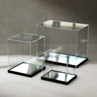 Acrylic Display Case Clear Display Box with Mirror for Collectibles, Figures,Figurines Dustproof Protection Storage&amp;Organizing