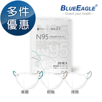 極簡白系列｜N95醫用立體型成人口罩（青碧、奶咖、抹綠）30片/盒 NP-3DMKWC-30 多件優惠