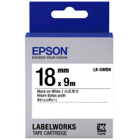 【EPSON】官方直營 標籤帶 白底黑字/18mm(LK-5WBN)