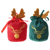 Stylish Reindeer Embroidered Bag for Wedding Biscuits Candy Drawstring