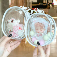 15cm Transparent Plush Dolls Storage Pouch Keychain Bag Storage Case Mystery Box Organizer Box Thicken Dolls Display Pouch