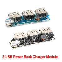 5V 2.1A 3 USB 18650 Lithium Battery Charging Module 3 USB Power Bank Charger Circuit Board Boost Module Powerbank 3V To 5V