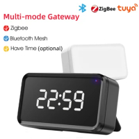 Tuya Multi-mode Gateway Hub ZigBee Smart Life Bluetooth Mesh Smart Home Wireless Bridge with Time Display for Alexa Google