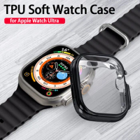Soft TPU Case for Apple Watch Ultra 49mm Bumper Screen Protector Anti-Scratch Shockproof Shell Protective Cover iWatch Series 8
