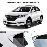 For Honda HRV HR-V Vezel 2016-2019 Chrome ABS Exterior Side Rear Window Spoiler Triple-Cornered Cover Trim