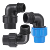 PE Pipe Elbow Connectors 1" Male Thread to 25/32mm PVC Tube Reducing Elbow Joints Home Water Supply Plumbing Fittings Black/Blue