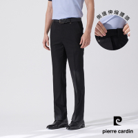 Pierre Cardin皮爾卡登 男裝 彈性暗紋平口西裝褲-黑色(5247812-99)