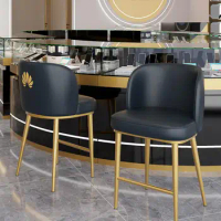 Bar Chair Stainless Steel Bar Chair High Stool Mobile Phone Store Front Desk Chair Simple European Bar Stool Bar Stool Bar Chair
