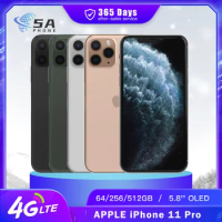 Original Apple iPhone 11 Pro 4G Mobile Phone NFC 5.8" 64/256/512GB Triple 12MP A13 4K@60fps Video He