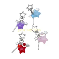Macaron Jelly Star Keychain Colorful Keyring Five-Pointed Star Phone Pendant C9GF