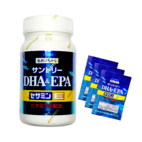 【Suntory 三得利】魚油DHA&amp;EPAx1瓶+30包隨手包(共240顆)