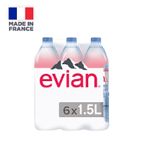 Evian Natural Mineral Water x 6, 1.5L