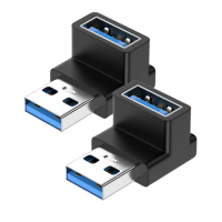 【UniSync】USB3.0公轉USB3.0母10Gbp高速轉接器OTG讀卡機 立體彎 2入