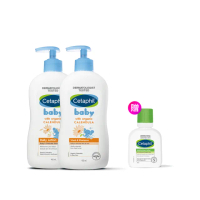 【Cetaphil 舒特膚】官方直營 baby舒緩潤膚乳 400ml+舒緩洗髮沐浴露 400ml(金盞花/乳油木B5)