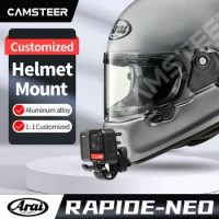 Arai Rapide Neo Motorcycle Helmet Customized Chin Mount for GoPro Hero11 10 Insta360One X3 X2 RS R DJI Action Camera Accessories