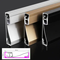 1m 60/80mm Aluminium Profile Bar Light 2-in-1 Combo Metal Baseboard LED Hard Strip Lamp Channel Floor Wall Skirting Linear Lamp