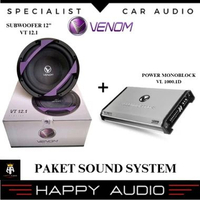 Paket Sound System Audio Mobil Venom Subwoofer 12 inch VT 12.1 + Power Monoblock Illuminator VL 1000