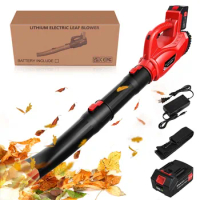 Powsawer 21V Cordless Leaf Blower Electric Snow Blower Dust Blower Clean Tool Electric Air Blower Vacuum Clean Blow For Garden