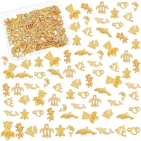 120 Pcs Resin Fillers 10 Styles Alloy Resin Filling Accessories Ocean Animal Epoxy Resin Supplies for Resin Jewelry Making Nail