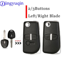 jingyuqin 10pcs 2/3Buttons Modified Remote Car Key Shell Case For Mitsubishi Lancer Evolution Grandis Outlander Left/Right Blade
