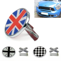 Areyourshop Metal Front Grill Badge Holder For MINI Cooper R50 R55 R56 R57 R58 R60 Grill Badge Holder Car Auto Accessories Parts