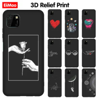 JURCHEN 3D Relief Phone Case For OPPO A17 A58 A57S A77S Reno9 Realme 10 Pro Plus C30 C30S C33 5G Slicone Matte Black TPU Cover