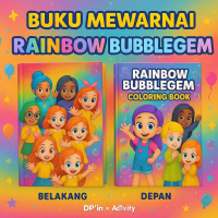 Buku Gambar Mewarnai [ RAINBOW BUBBLEGEM ] Anak Karakter Lucu  – Edukasi & Hiburan Kreatif | Buku Ak
