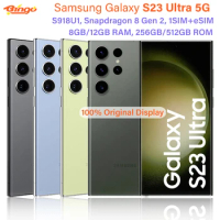 Samsung Galaxy S23 Ultra S918U1 256GB/512GB/1TB Snapdragon 8 Gen 2 6.8" Octa Core 200MP&amp;12MP 8GB/12GB RAM eSim Mobile Phone NFC