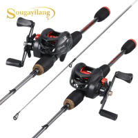 Sougayilang Baitcasting Fishing Rod and Reel Combo Set Carbon