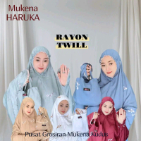 MUKENA LAJURAN HARUKA BAHAN RAYON TWILL BORDIR  ASLI