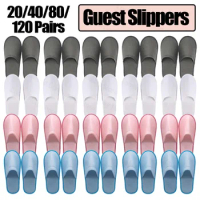 120-20Pairs Non-Slip Hotel Slippers Disposable Slipper Wedding Slipper Closed Toe Spa Slipper Household Bulk Slippers for Guests