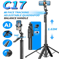 C17 Monopod 360° Auto-Rotation AI Tracking Shooting Tripod Bluetooth Shutter Fill Light For Phone Ho