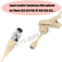 Wireless Clip Lapel Lavalier Condenser Microphone for Shure ULX SLX PGX UT KCX BLX GLX Wireless Mic Transmitter System
