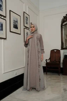 Javina - Zaviera Dress Dewasa M Grey Beige