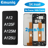 2 Pcs SK Incell for Samsung Galaxy A12 A125 A125F LCD Display Touch Digitizer Assembly Screen Replacement With Frame