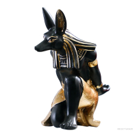 [ส่งฟรี] Sunsing อียิปต์โบราณ Anubis God Wine Rack Vintage Dog Dog God Miniatures รูปปั้นการท่องเที่
