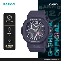 Baby-G Jam Tangan Analog Wanita BGA-10D-2A1DR Original Navy Blue Resin Strap Detachable Bezel