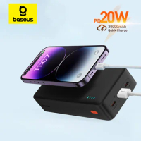 Baseus 20W Power Bank 30000mAh Portable Charger Powerbank Fast charging External Battery for iPhone 8-15 series