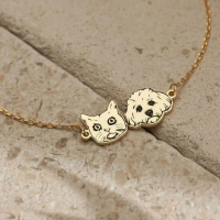 {DLGIFJIE} Personalized Pet Portrait Bracelet Pet Memorial Bracelet Custom Pet Picture Jewelry Pet L