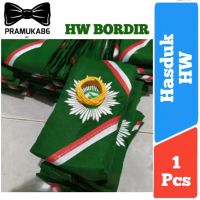 1 Set Hasduk HW + Ring Rotan Pita MERAH PUTIH (BORDIR / SABLON) / Hasduk HW Pita MERAH PUTIH BORDIR 