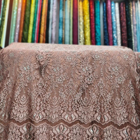 1ptg Semi Prancis potongan Kain Bordir Elegan dengan Desain Bunga dan Motif elegan untuk dres dan ke