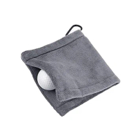 Golf Club Accessories High Quality Hot Sale Durable Club Towel Golf 14*14cm Cleaning Cloth Cleaning Towel Club Towel Grey/Black