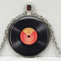 Vinyl Record pendant. Gramophone record necklace. Vinyl records albums, christmas gift