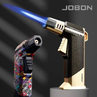 New JOBON Windproof Strong Blue Flame Gun Lighter With Flame Lock Non-slip Base Ignition Gadgets