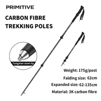PRIMITIVE Carbon Fiber Trekking Pole Telescopic Walking Trekking Pole Lightweight Walking Sticks Com